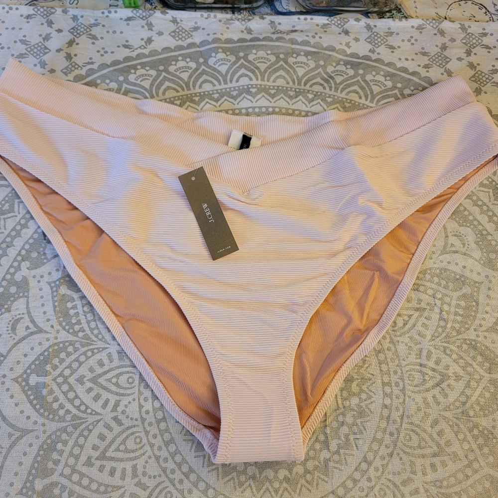 JCrew Womens Bikini Light Pink Bikini Bottom Ribbed